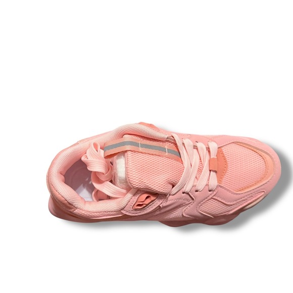 NIB Womens Chunky Sneakers Pink Mesh Lace Up Platform Fashion Athletic Sz  6 - Picture 3 of 16